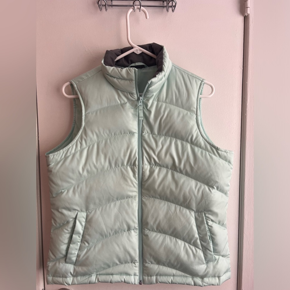 Lands’ End Womens M Teal Light Weight Down Filled Puffer Vest
